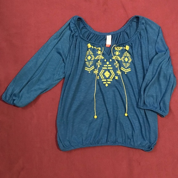 No Boundaries Tops - Blue Tribal Top